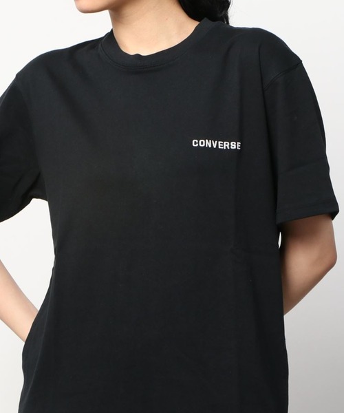 CONVERSE（コンバース）の「【CONVERSE/コンバース】ブランドネームロゴ刺繍 クルーネック半袖Tシャツ/ 半袖カットソー（Tシャツ/カットソー・レディース・ホワイト/ブラック/ネイビー/グレー/サックスブルー/オートミール/ブルーグリーン/グレイッシュベージュ・M/L/XL）」の10枚目の写真