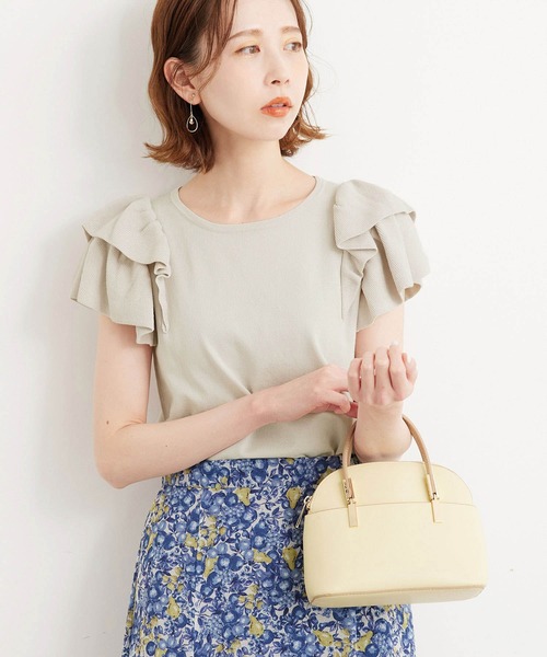 ROPE' PICNIC（ロペピクニック）の「フリルニットプルオーバー（ニット/セーター・レディース・ライトグレー/ブラック/クリーム/パープル系その他/ピンク系その他2・38）」の3枚目の写真