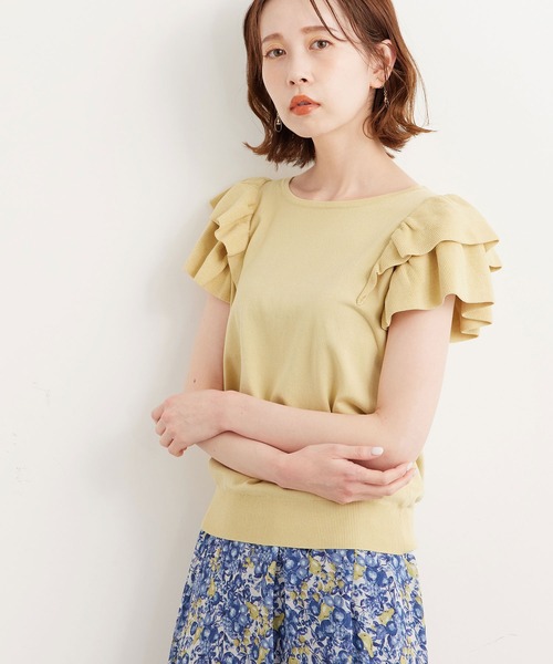 ROPE' PICNIC（ロペピクニック）の「フリルニットプルオーバー（ニット/セーター・レディース・ライトグレー/ブラック/クリーム/パープル系その他/ピンク系その他2・38）」の4枚目の写真