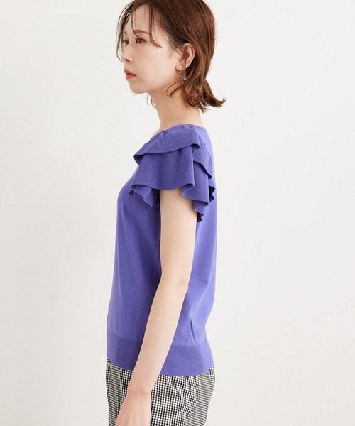 ROPE' PICNIC（ロペピクニック）の「フリルニットプルオーバー（ニット/セーター・レディース・ライトグレー/ブラック/クリーム/パープル系その他/ピンク系その他2・38）」の6枚目の写真