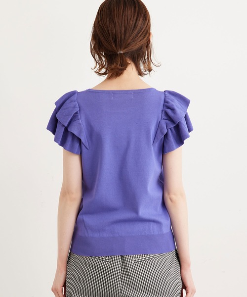 ROPE' PICNIC（ロペピクニック）の「フリルニットプルオーバー（ニット/セーター・レディース・ライトグレー/ブラック/クリーム/パープル系その他/ピンク系その他2・38）」の7枚目の写真