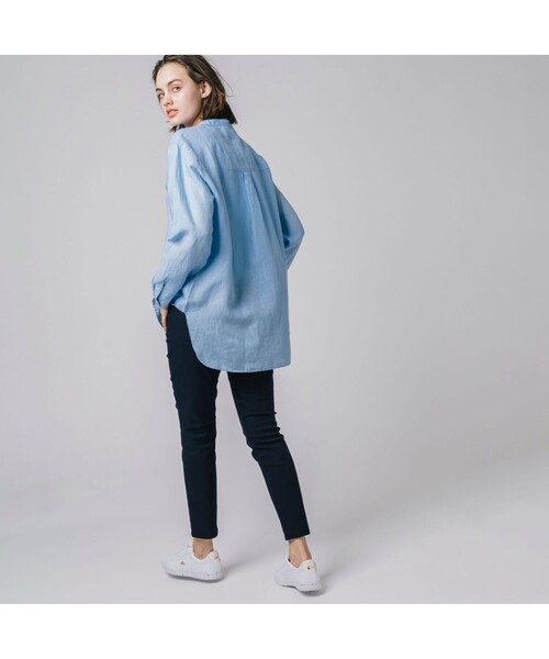 LACOSTE(ラコステ)の「リネンスタンドカラーシャツ(シャツ/ブラウス・レディース・ホワイト/ライトブルー/ベージュ・40/38/36/34)」の6枚目の写真