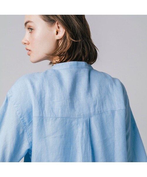 LACOSTE(ラコステ)の「リネンスタンドカラーシャツ(シャツ/ブラウス・レディース・ホワイト/ライトブルー/ベージュ・40/38/36/34)」の7枚目の写真