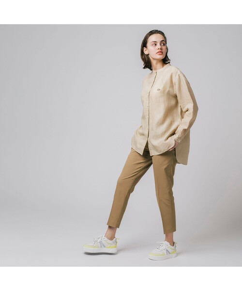 LACOSTE(ラコステ)の「リネンスタンドカラーシャツ(シャツ/ブラウス・レディース・ホワイト/ライトブルー/ベージュ・40/38/36/34)」の11枚目の写真
