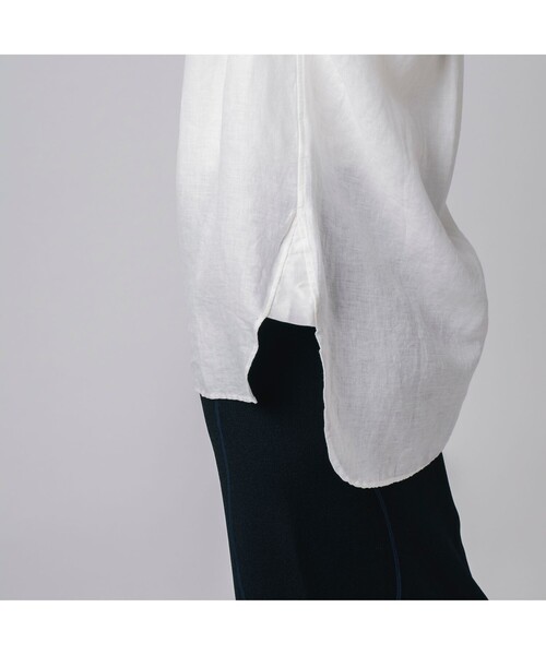 LACOSTE(ラコステ)の「リネンスタンドカラーシャツ(シャツ/ブラウス・レディース・ホワイト/ライトブルー/ベージュ・40/38/36/34)」の21枚目の写真