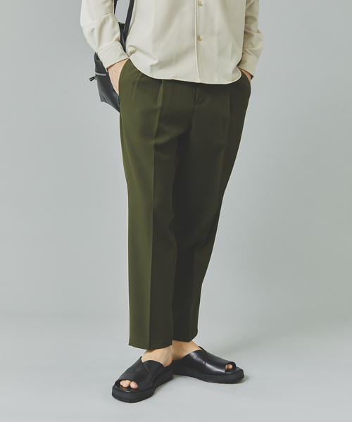ABAHOUSE（アバハウス）の「【セットアップ対応】2タック ストレッチ ワイドテーパード パンツ（その他パンツ・メンズ・ダークグリーン/ネイビー/グレー/マスタード/スモークピンク・44/46/48）」の3枚目の写真