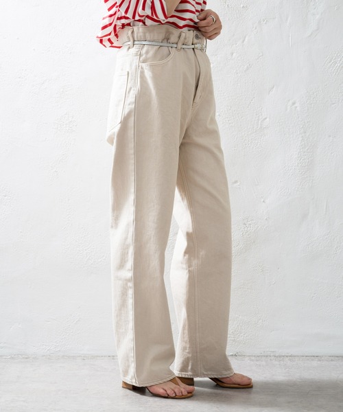 SHENERY（シーナリー）の「ベージュBIGデニムパンツ（デニムパンツ・レディース・ベージュ・36/38）」の4枚目の写真