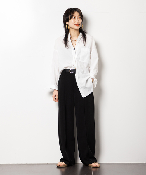 CITYSHOP(シティーショップ)の「TYPEWRITER WASHER シャツ(シャツ/ブラウス・レディース・ホワイト/ネイビー・FREE)」の21枚目の写真