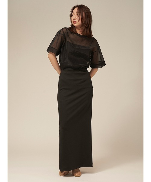 FRAY I.D(フレイアイディー)の「ロングスリットジャージースカート(スカート・レディース・ブラック/グリーン/ベージュ・0/1)」の7枚目の写真