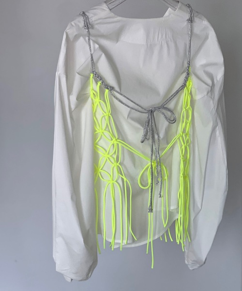 MAISON CHUCLLA（メゾンチュクラ）の「ハンドメイド ネオン マクラメキャミソール chwj22s02（キャミソール・レディース・イエロー・FREE）」の11枚目の写真