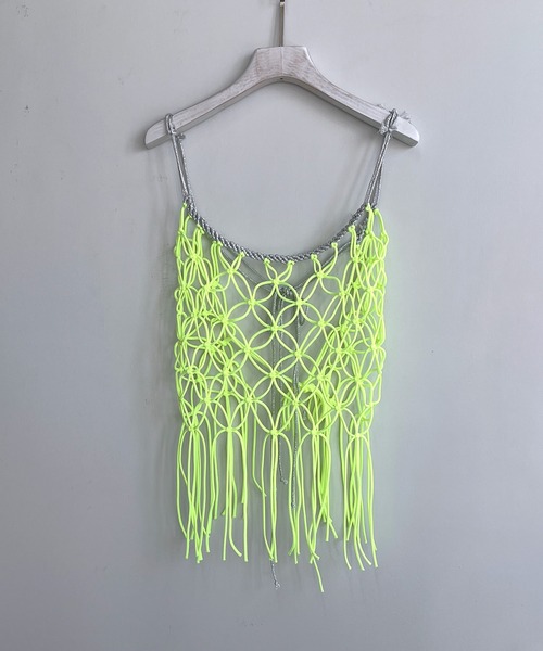 MAISON CHUCLLA（メゾンチュクラ）の「ハンドメイド ネオン マクラメキャミソール chwj22s02（キャミソール・レディース・イエロー・FREE）」の13枚目の写真