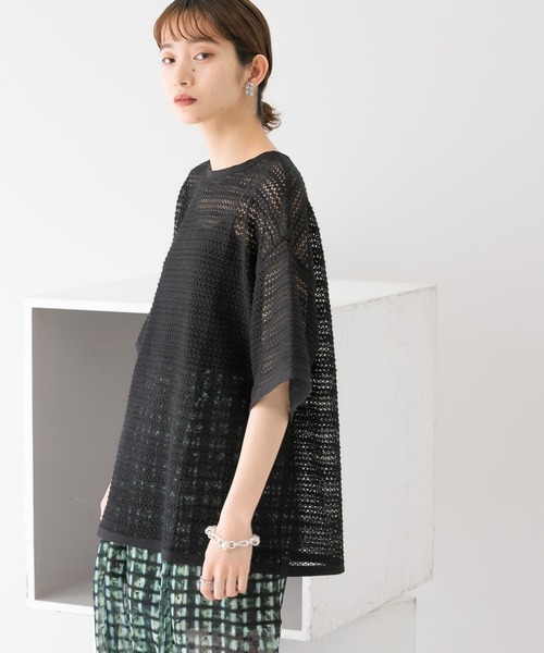 KBF（ケイビーエフ）の「2WAYレースBIGTシャツ（シャツ/ブラウス・レディース・ブラック/オフホワイト/イエロー・ONE）」の11枚目の写真