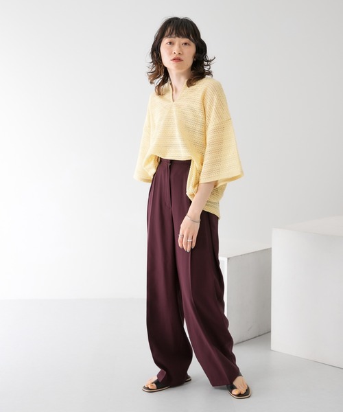 KBF（ケイビーエフ）の「2WAYレースBIGTシャツ（シャツ/ブラウス・レディース・ブラック/オフホワイト/イエロー・ONE）」の4枚目の写真