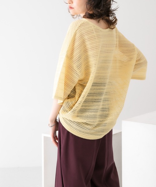 KBF（ケイビーエフ）の「2WAYレースBIGTシャツ（シャツ/ブラウス・レディース・ブラック/オフホワイト/イエロー・ONE）」の8枚目の写真