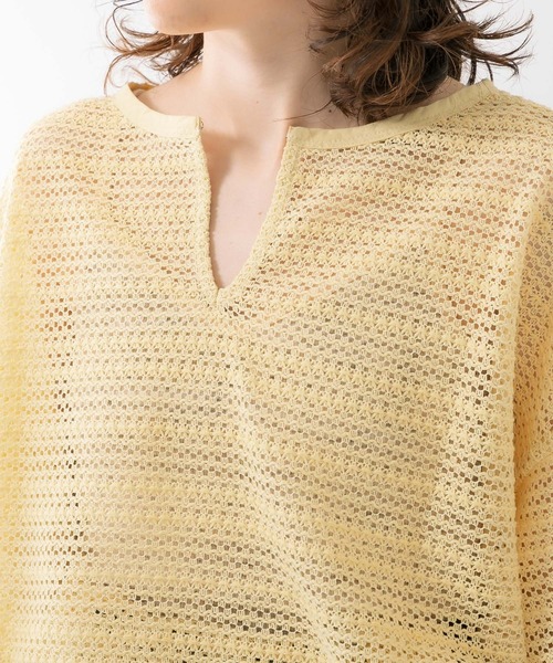 KBF（ケイビーエフ）の「2WAYレースBIGTシャツ（シャツ/ブラウス・レディース・ブラック/オフホワイト/イエロー・ONE）」の19枚目の写真