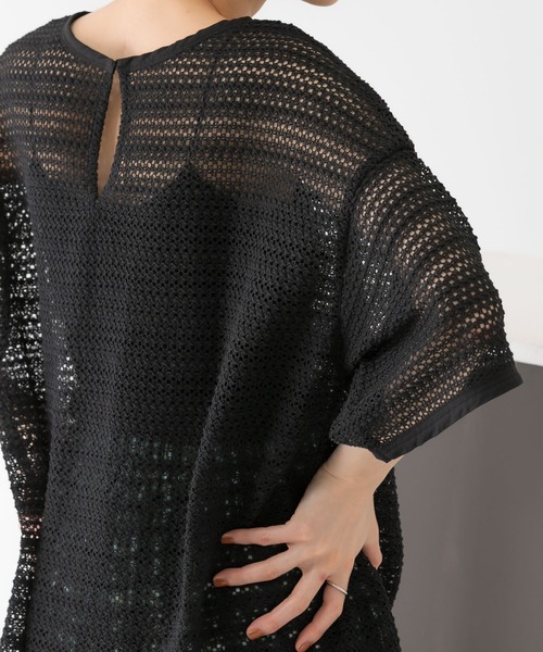 KBF（ケイビーエフ）の「2WAYレースBIGTシャツ（シャツ/ブラウス・レディース・ブラック/オフホワイト/イエロー・ONE）」の10枚目の写真