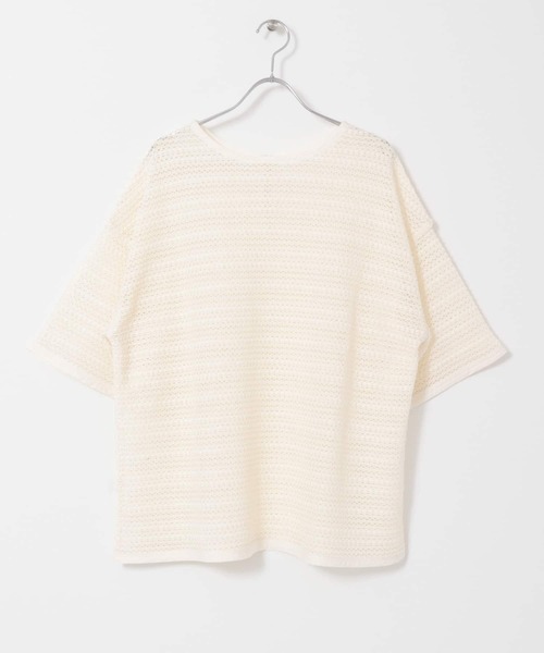 KBF（ケイビーエフ）の「2WAYレースBIGTシャツ（シャツ/ブラウス・レディース・ブラック/オフホワイト/イエロー・ONE）」の6枚目の写真