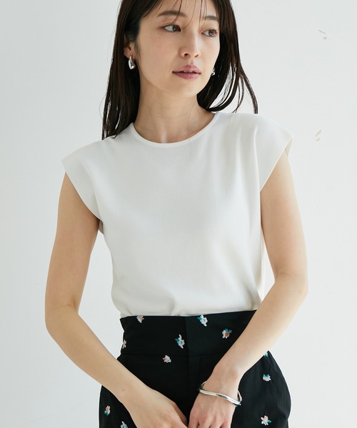 VIS（ビス）の「【UVケア・接触冷感・洗える】前後2WAY美人スリーブニットプルオーバー（ニット/セーター・レディース・ブラック/ホワイト/オレンジ系その他4/グリーン/ブラウン/ブルー・FREE）」の2枚目の写真