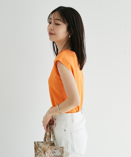 VIS（ビス）の「【UVケア・接触冷感・洗える】前後2WAY美人スリーブニットプルオーバー（ニット/セーター・レディース・ブラック/ホワイト/オレンジ系その他4/グリーン/ブラウン/ブルー・FREE）」の7枚目の写真