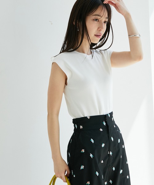 VIS（ビス）の「【UVケア・接触冷感・洗える】前後2WAY美人スリーブニットプルオーバー（ニット/セーター・レディース・ブラック/ホワイト/オレンジ系その他4/グリーン/ブラウン/ブルー・FREE）」の18枚目の写真