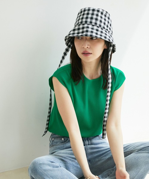 VIS（ビス）の「【UVケア・接触冷感・洗える】前後2WAY美人スリーブニットプルオーバー（ニット/セーター・レディース・ブラック/ホワイト/オレンジ系その他4/グリーン/ブラウン/ブルー・FREE）」の19枚目の写真