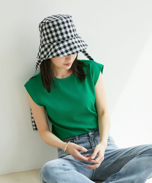 VIS（ビス）の「【UVケア・接触冷感・洗える】前後2WAY美人スリーブニットプルオーバー（ニット/セーター・レディース・ブラック/ホワイト/オレンジ系その他4/グリーン/ブラウン/ブルー・FREE）」の9枚目の写真