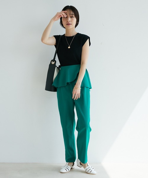 VIS（ビス）の「【UVケア・接触冷感・洗える】前後2WAY美人スリーブニットプルオーバー（ニット/セーター・レディース・ブラック/ホワイト/オレンジ系その他4/グリーン/ブラウン/ブルー・FREE）」の20枚目の写真