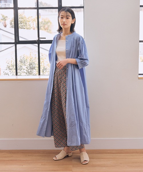 DOMELLE ドメル シャツドレス ワンピース ネイビー パフスリーブ 1 LAKOLE（ラコレ）の「パフスリーブテントラインワンピース