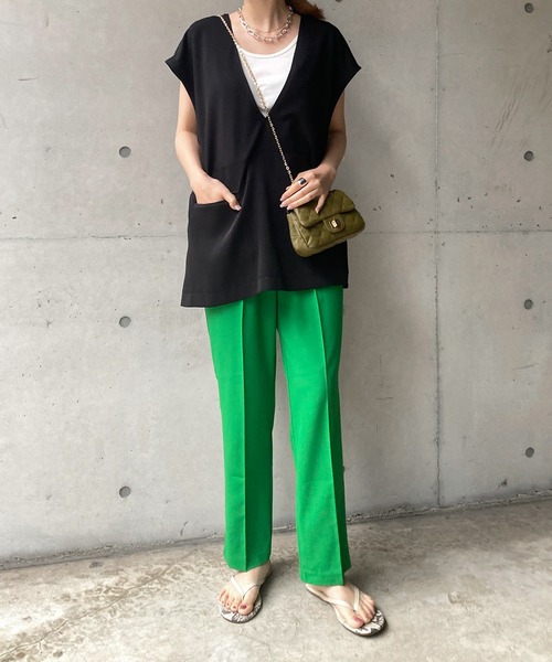 DouDou（ドゥドゥ）の「【WEB限定】2WAY異素材ベスト（ベスト・レディース・ブラック/ブラウン・FREE）」の3枚目の写真