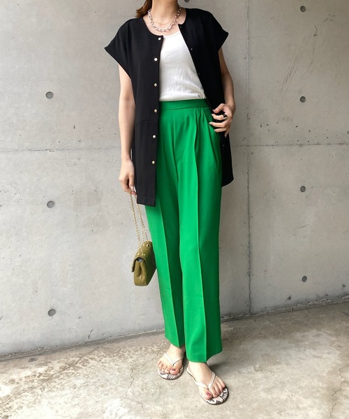 DouDou（ドゥドゥ）の「【WEB限定】2WAY異素材ベスト（ベスト・レディース・ブラック/ブラウン・FREE）」の9枚目の写真