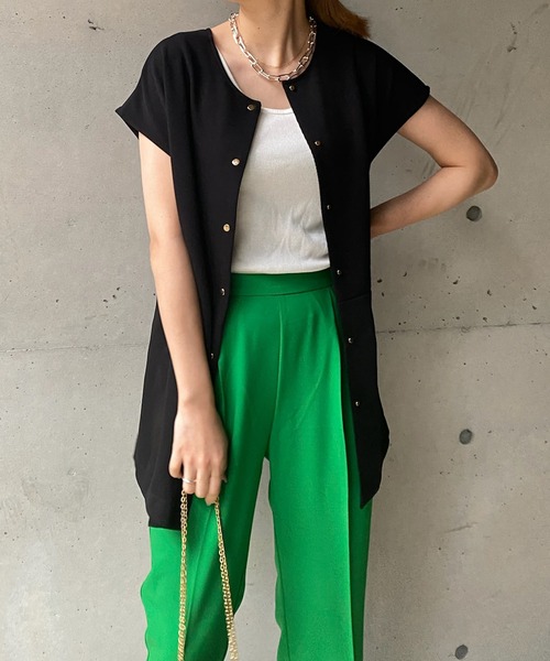 DouDou（ドゥドゥ）の「【WEB限定】2WAY異素材ベスト（ベスト・レディース・ブラック/ブラウン・FREE）」の11枚目の写真