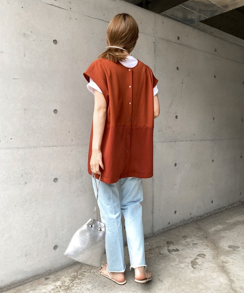 DouDou（ドゥドゥ）の「【WEB限定】2WAY異素材ベスト（ベスト・レディース・ブラック/ブラウン・FREE）」の16枚目の写真