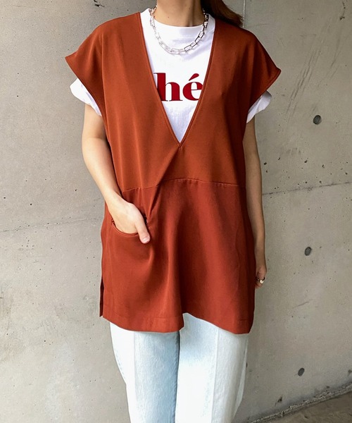 DouDou（ドゥドゥ）の「【WEB限定】2WAY異素材ベスト（ベスト・レディース・ブラック/ブラウン・FREE）」の17枚目の写真