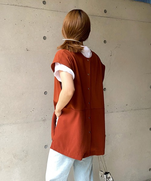 DouDou（ドゥドゥ）の「【WEB限定】2WAY異素材ベスト（ベスト・レディース・ブラック/ブラウン・FREE）」の18枚目の写真