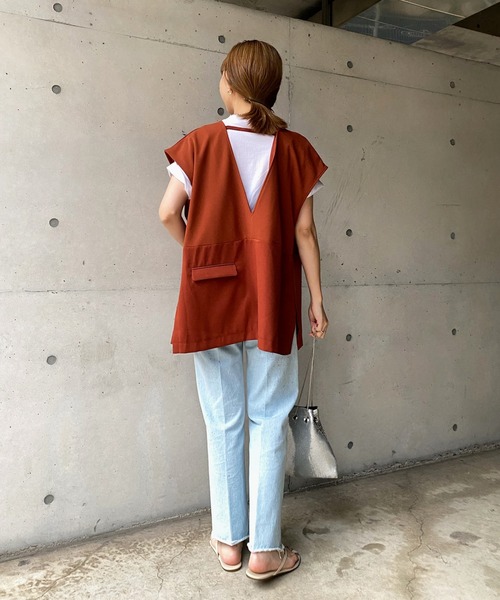 DouDou（ドゥドゥ）の「【WEB限定】2WAY異素材ベスト（ベスト・レディース・ブラック/ブラウン・FREE）」の22枚目の写真