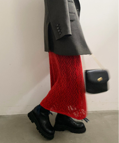 AMERI GEOMETRIC SHEER COLOR SKIRT　アメリ Ameri（アメリ）の「GEOMETRIC SHEER COLOR SKIRT（スカート