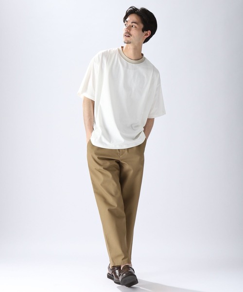 niko and...(ニコアンド)の「配色タックTシャツ(Tシャツ/カットソー・メンズ・ベージュ/オフホワイト/ネイビー・MEDIUM/LARGE)」の17枚目の写真