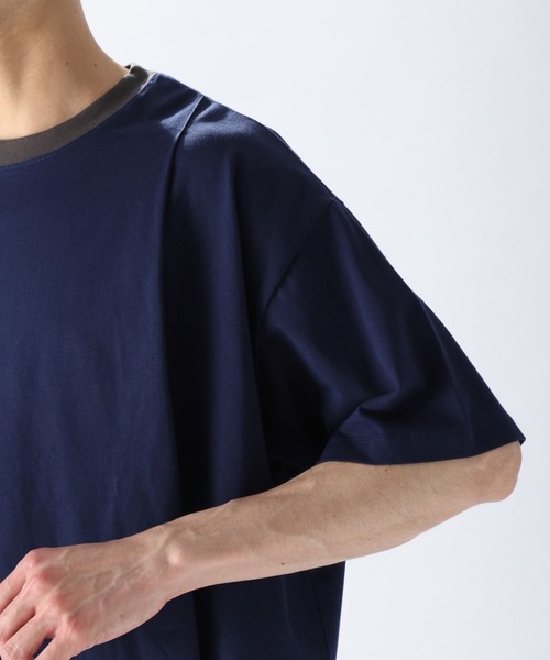 niko and...(ニコアンド)の「配色タックTシャツ(Tシャツ/カットソー・メンズ・ベージュ/オフホワイト/ネイビー・MEDIUM/LARGE)」の10枚目の写真