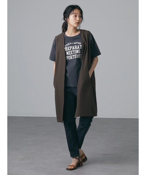 CRAFT STANDARD BOUTIQUE(クラフトスタンダードブティック)の「布帛切替アメカジロゴTEE *◆(Tシャツ/カットソー・レディース・チャコールグレー/オフホワイト/サックスブルー・FREE)」の11枚目の写真