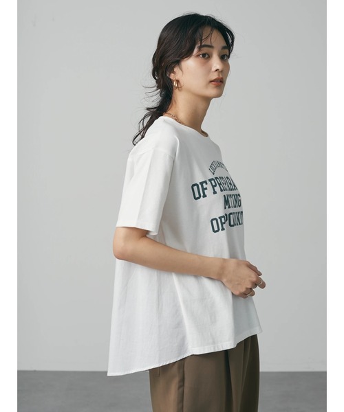 CRAFT STANDARD BOUTIQUE(クラフトスタンダードブティック)の「布帛切替アメカジロゴTEE *◆(Tシャツ/カットソー・レディース・チャコールグレー/オフホワイト/サックスブルー・FREE)」の8枚目の写真