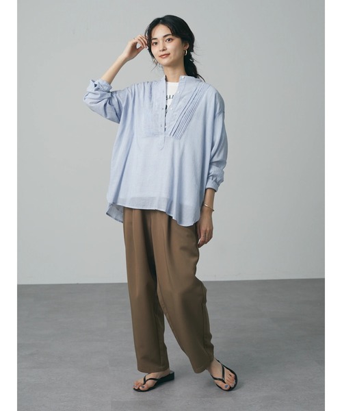 CRAFT STANDARD BOUTIQUE(クラフトスタンダードブティック)の「布帛切替アメカジロゴTEE *◆(Tシャツ/カットソー・レディース・チャコールグレー/オフホワイト/サックスブルー・FREE)」の21枚目の写真