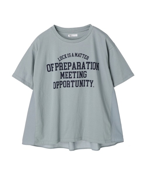 CRAFT STANDARD BOUTIQUE(クラフトスタンダードブティック)の「布帛切替アメカジロゴTEE *◆(Tシャツ/カットソー・レディース・チャコールグレー/オフホワイト/サックスブルー・FREE)」の9枚目の写真