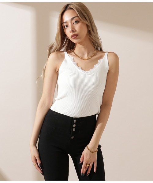 セール ソフトタッチレースvネックキャミソール キャミソール Latina ラティーナ のファッション通販 Zozotown