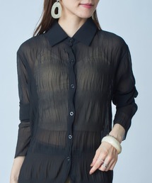 【MAISON BREEZE】シフォンファンシープリーツシャツブラウス SCCH140