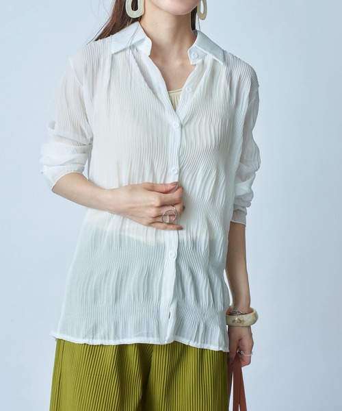MAISON BREEZE(メゾンブリーズ)の「【MAISON BREEZE】シフォンファンシープリーツシャツブラウス SCCH140(シャツ/ブラウス・レディース・ホワイト/ブラック/アイボリー・FREE)」の20枚目の写真
