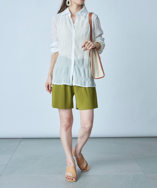 MAISON BREEZE(メゾンブリーズ)の「【MAISON BREEZE】シフォンファンシープリーツシャツブラウス SCCH140(シャツ/ブラウス・レディース・ホワイト/ブラック/アイボリー・FREE)」の19枚目の写真
