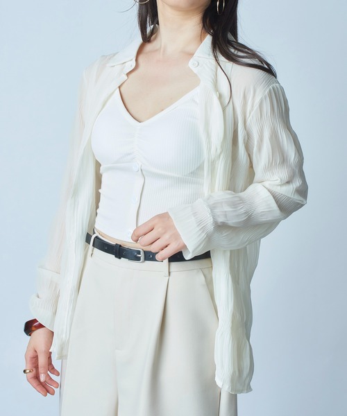 MAISON BREEZE(メゾンブリーズ)の「【MAISON BREEZE】シフォンファンシープリーツシャツブラウス SCCH140(シャツ/ブラウス・レディース・ホワイト/ブラック/アイボリー・FREE)」の16枚目の写真