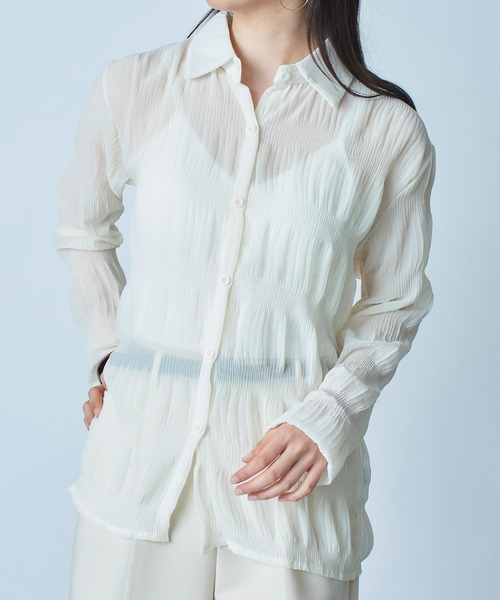 MAISON BREEZE(メゾンブリーズ)の「【MAISON BREEZE】シフォンファンシープリーツシャツブラウス SCCH140(シャツ/ブラウス・レディース・ホワイト/ブラック/アイボリー・FREE)」の22枚目の写真