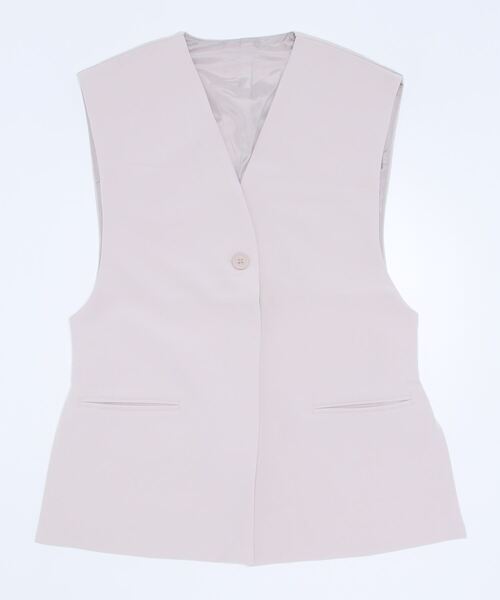 KOBE LETTUCE（コウベレタス）の「ショート丈ジレベスト（ベスト・レディース・グレイッシュベージュ/ブラック/ホワイト系・FREE）」の18枚目の写真