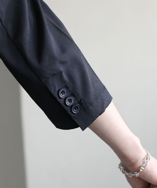 THE CASUAL（カジュアル）の「接触冷感7分袖テーラードジャケット（テーラードジャケット・メンズ・ブラック/ベージュ/杢グレー/ネイビー・S/M/L/XL）」の11枚目の写真